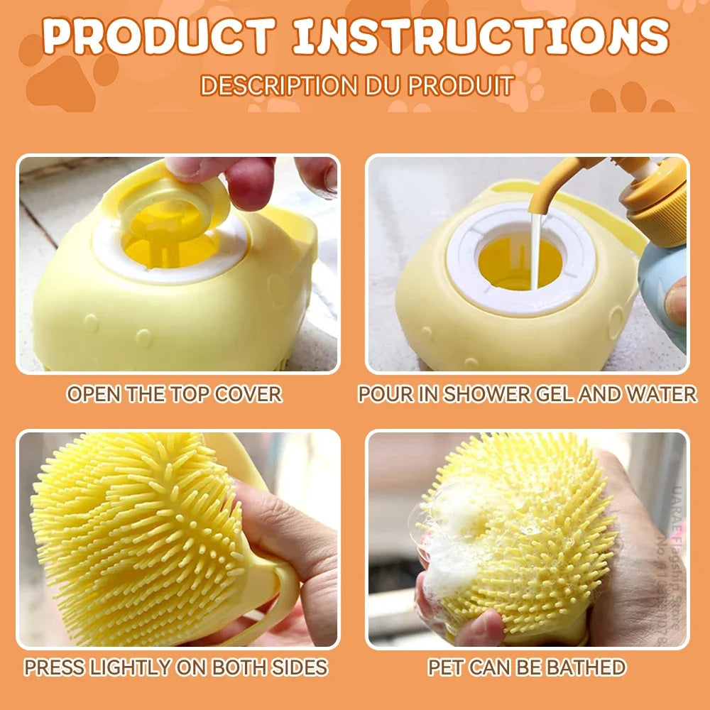 Y&M Paws™ 2-in-1 Shampoo Dispensing Bath Brush