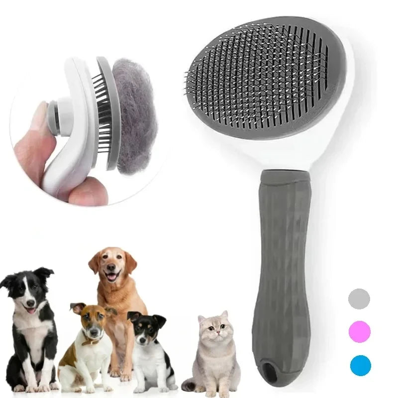 Y&M Paws™ Self-Cleaning Pet Grooming Brush