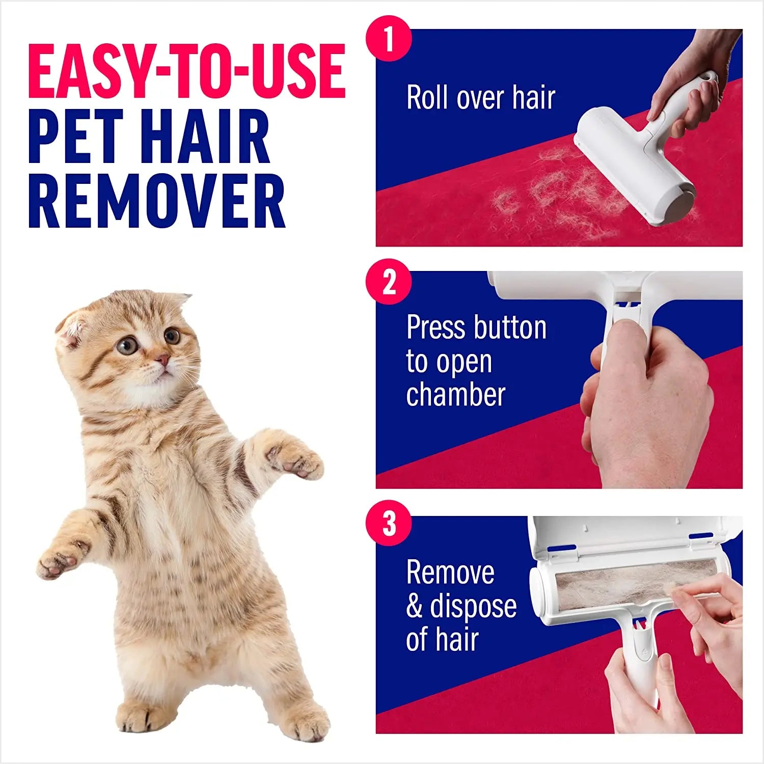 Y&M Paws™ Reusable Pet Hair Remover Roller