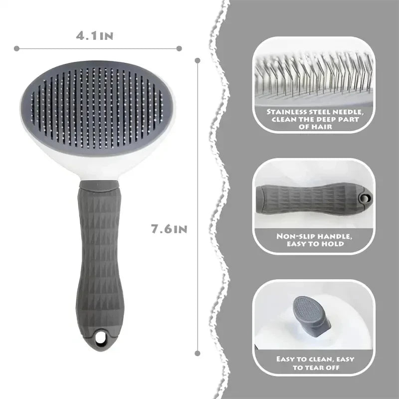 Y&M Paws™ Self-Cleaning Pet Grooming Brush