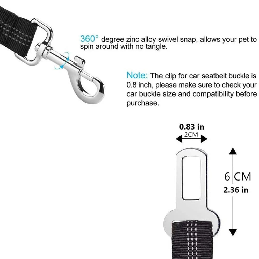 Y&M Paws™ Adjustable Safety Dog Car Seat Belt