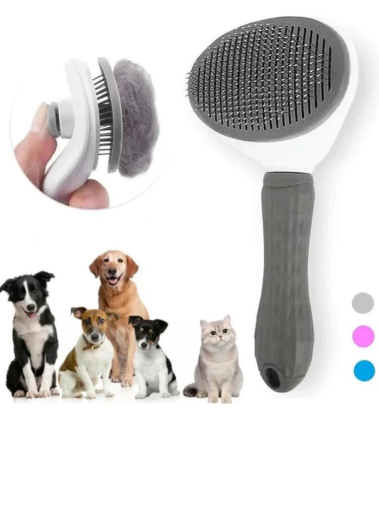 Y&M Paws™ Self-Cleaning Pet Grooming Brush
