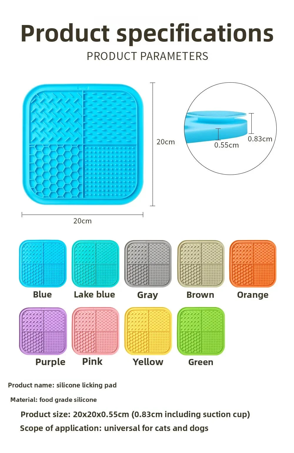 Y&M Paws™ Silicone Lick Mat with Suction Cups