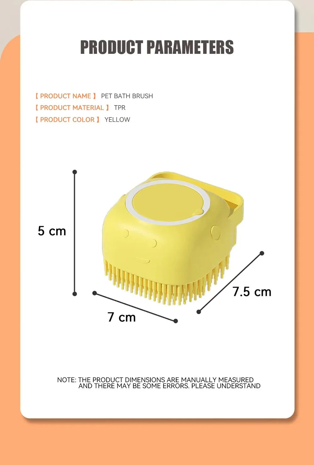 Y&M Paws™ 2-in-1 Shampoo Dispensing Bath Brush