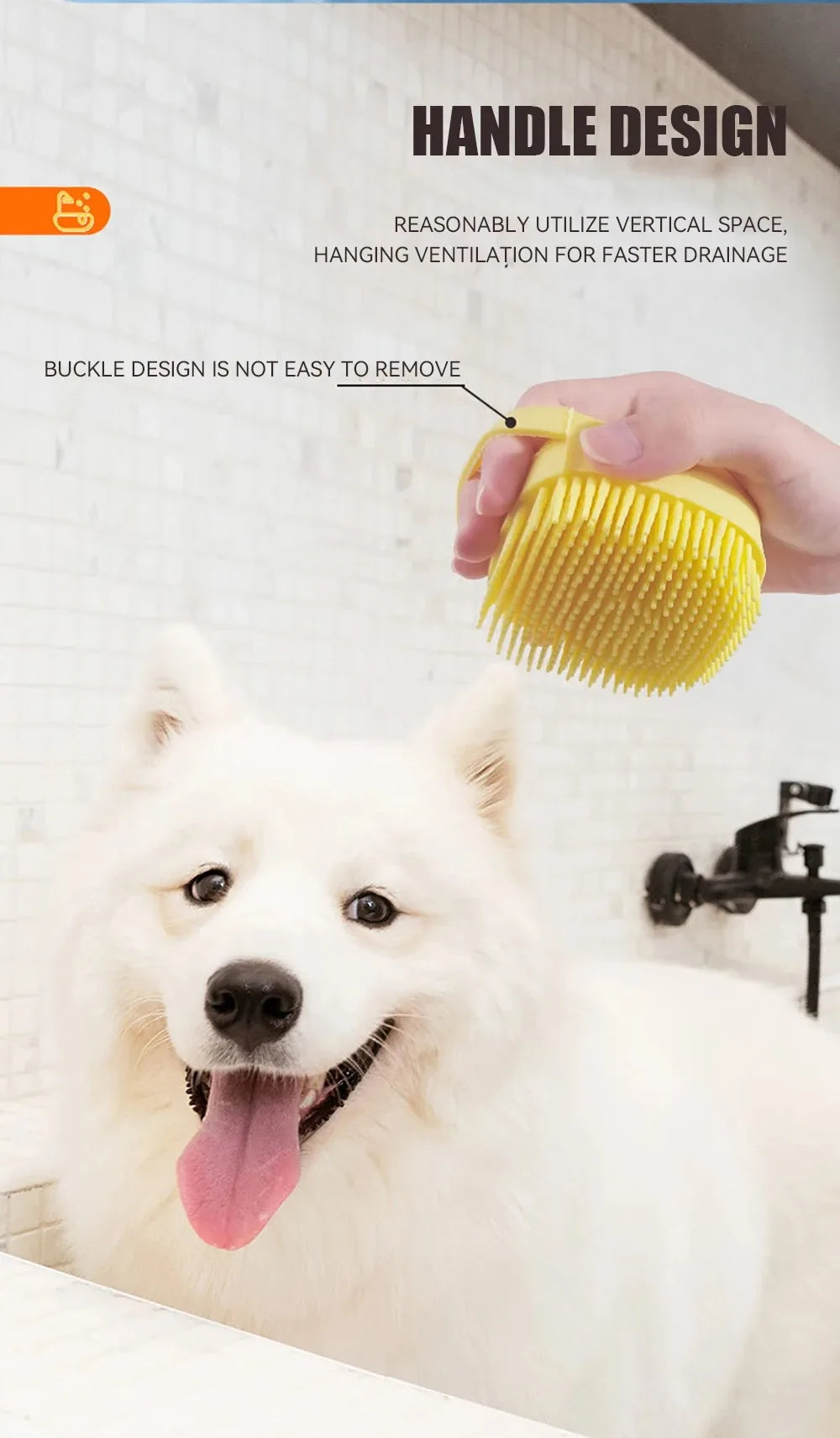 Y&M Paws™ 2-in-1 Shampoo Dispensing Bath Brush