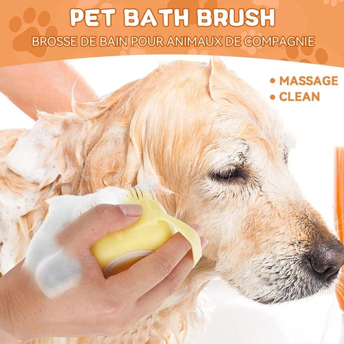 Y&M Paws™ 2-in-1 Shampoo Dispensing Bath Brush